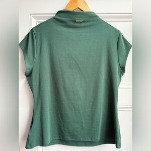 Michael Kors Forest Green Short Sleeve Mock Turtleneck
